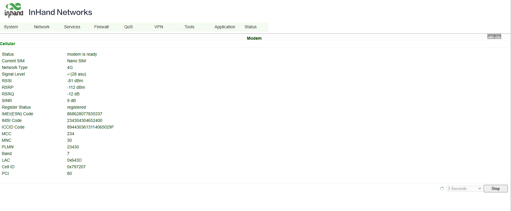 InHand APN Settings