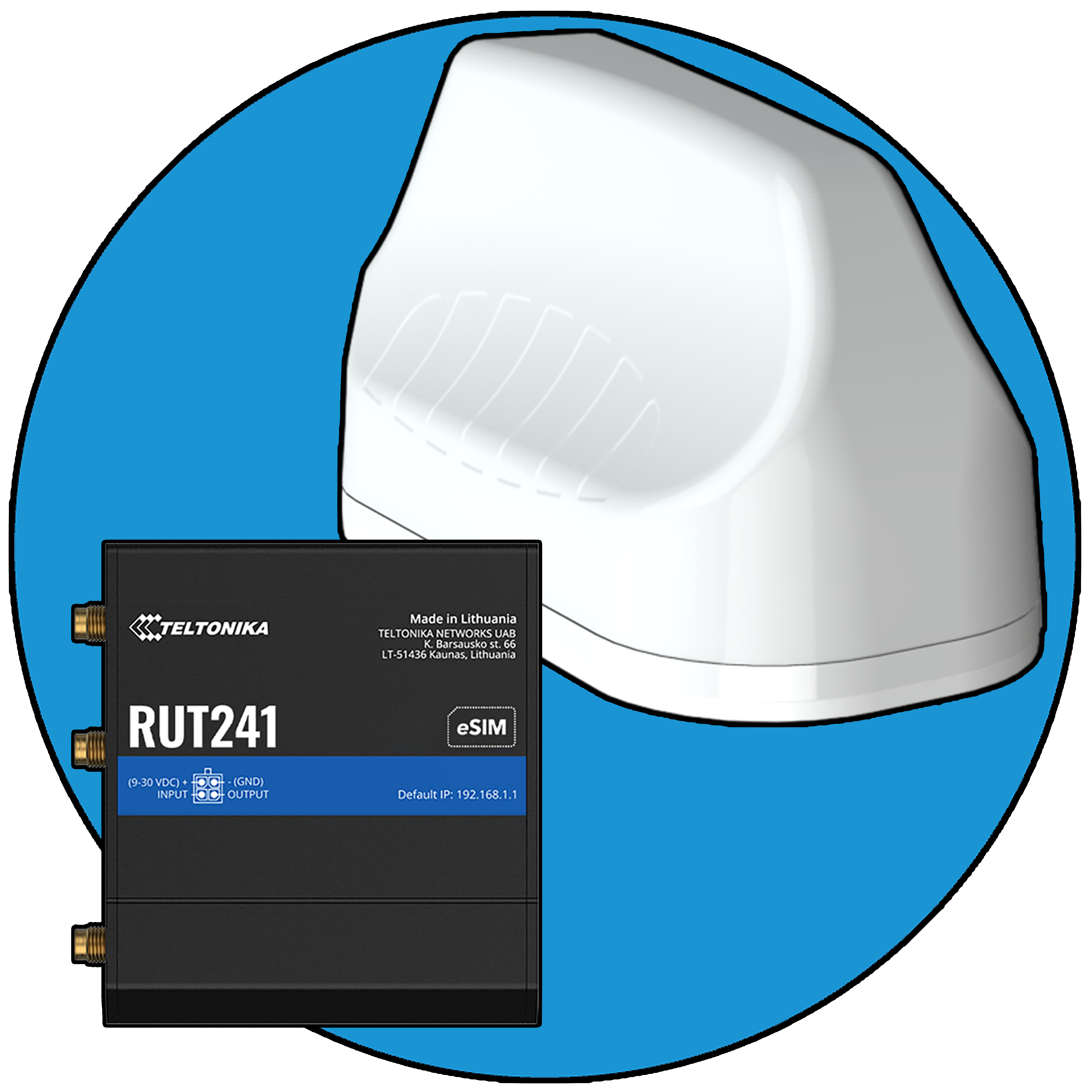 RUT241-eSIM Router & MIMO-0003-V2-12 Antenna